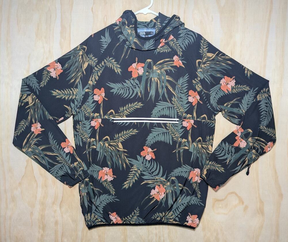 Spiritual Gangster Men's Medium Ignite Anorak Hoodie Tropical Floral Windbreaker
